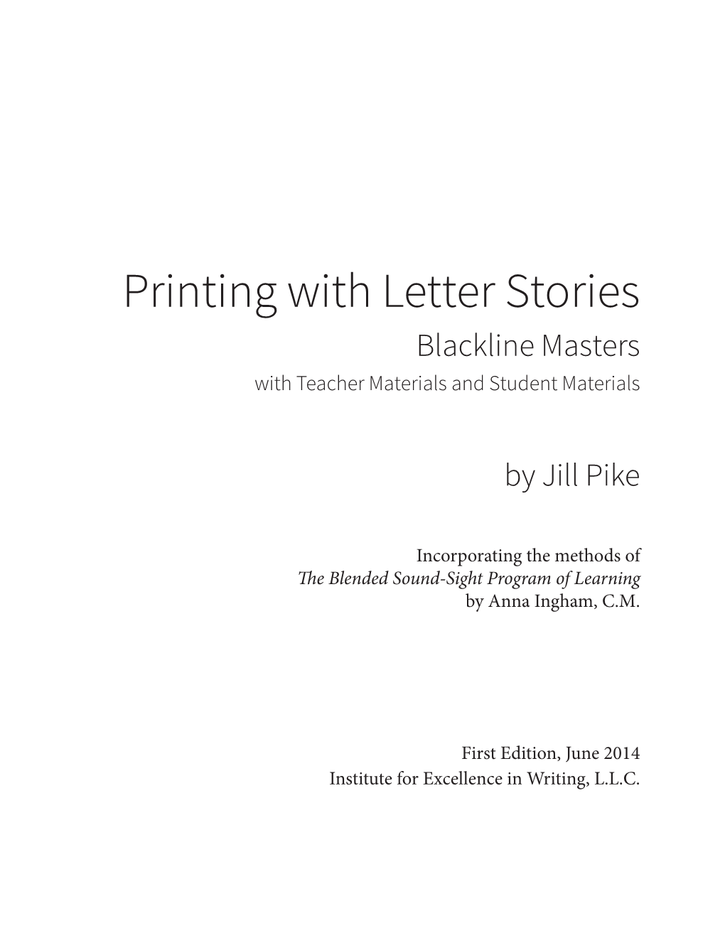 Sample from Printing with Letter Stories