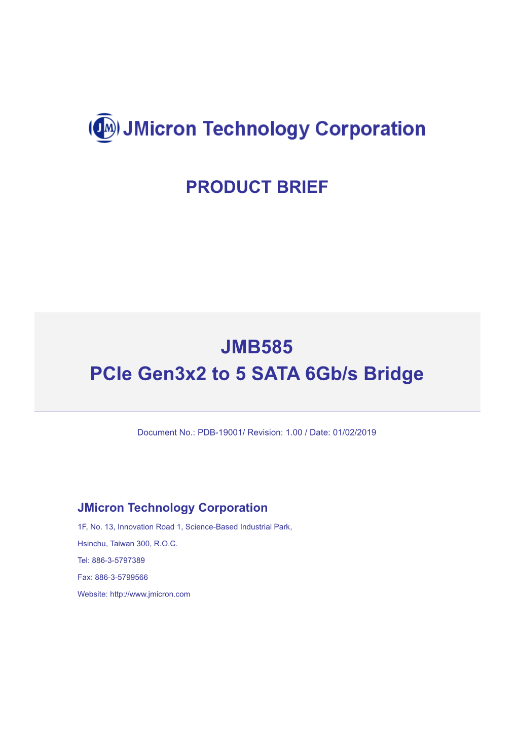 JMB585 Pcie Gen3x2 to 5 SATA 6Gb/S Bridge