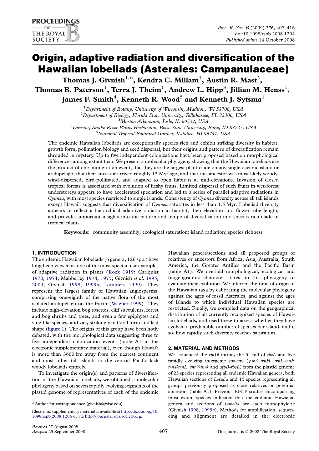 Origin, Adaptive Radiation and Diversification of The