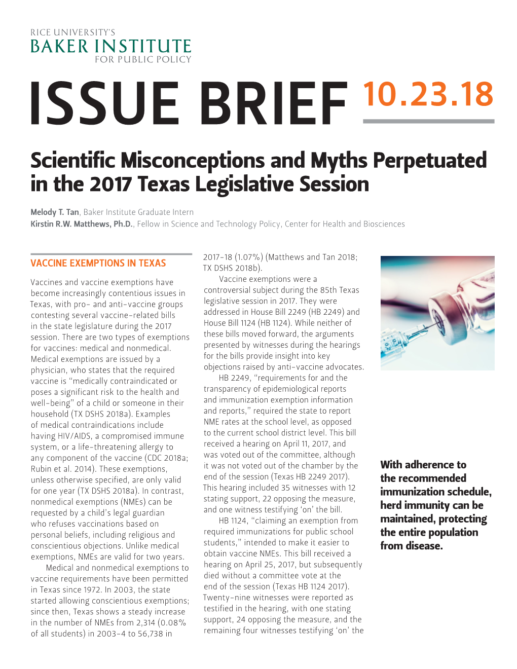 Scientific Misconceptions and Myths Perpetuated in the 2017 Texas Legislative Session