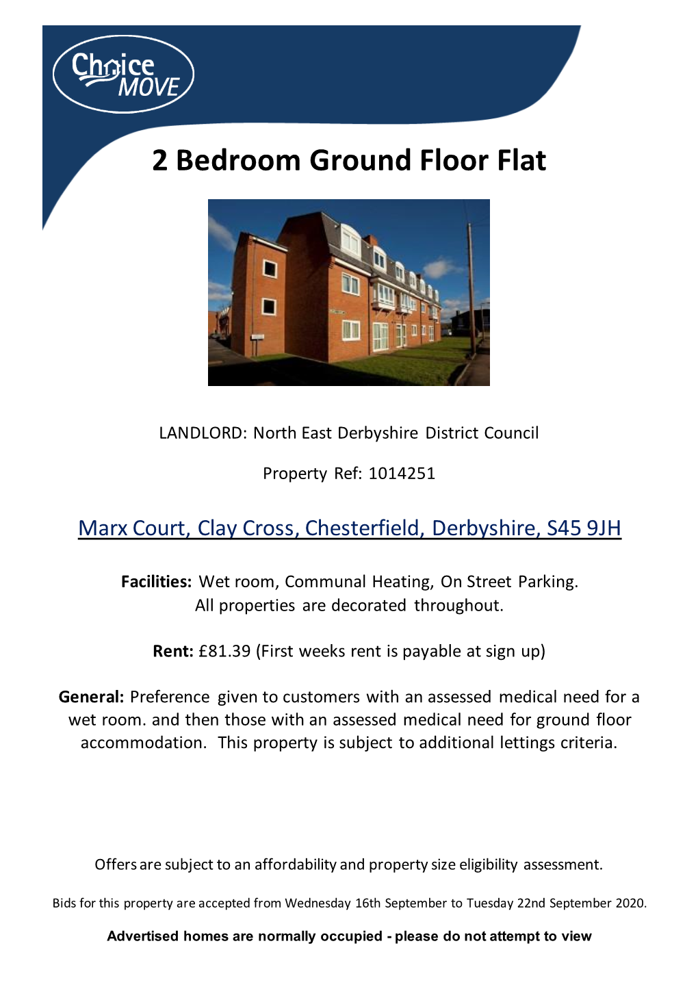 2 Bedroom Ground Floor Flat