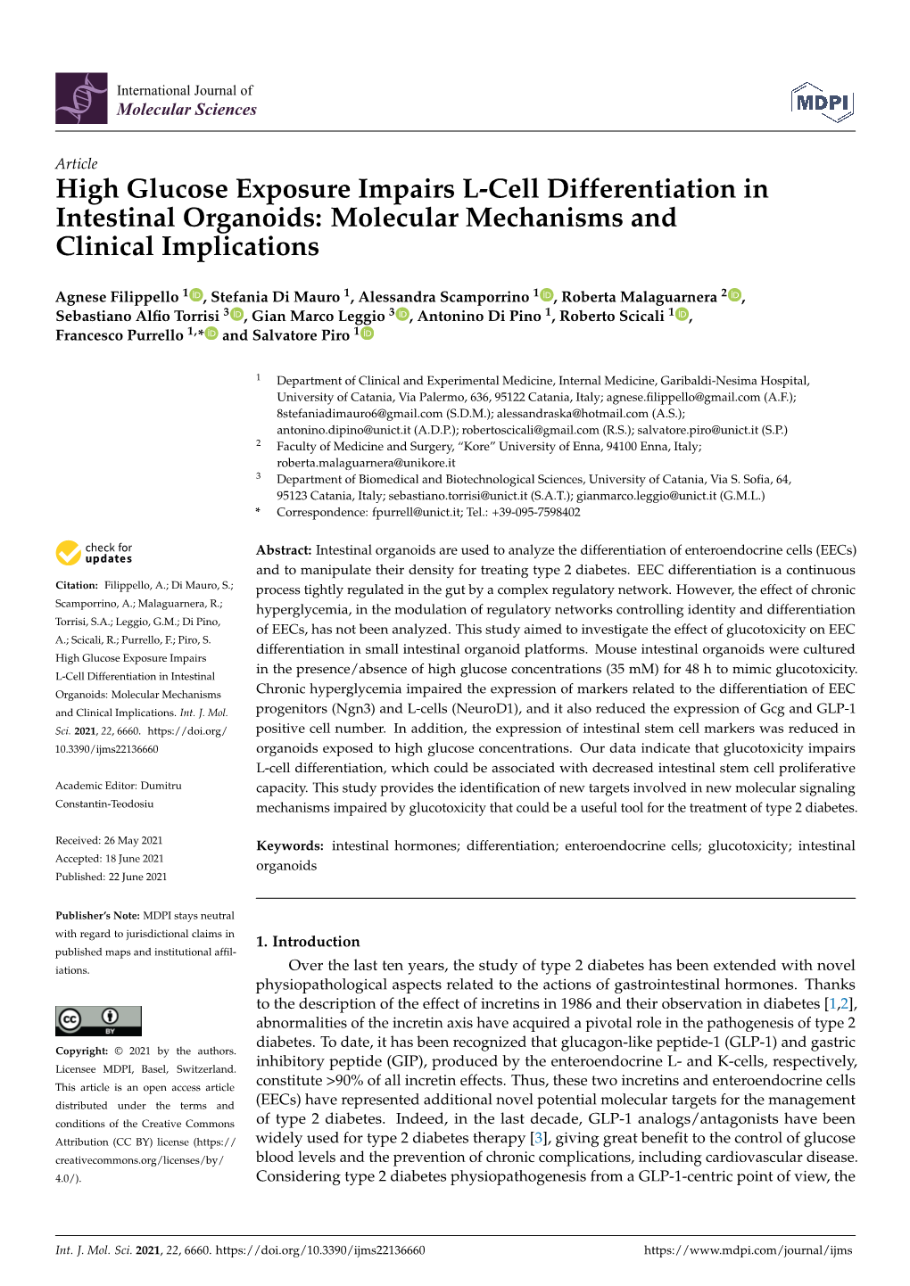 High Glucose Exposure Impairs L-Cell Differentiation in Intestinal Organoids: Molecular Mechanisms and Clinical Implications