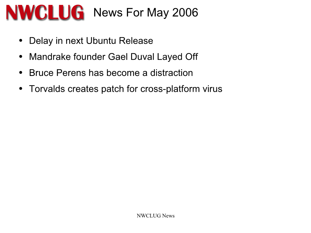 News for May 2006