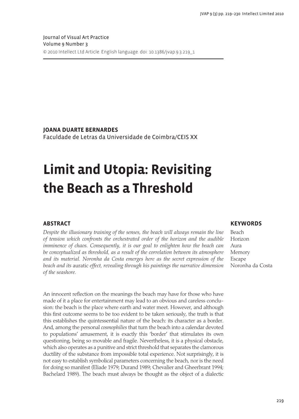 Limit and Utopia: Revisiting the Beach As a Threshold