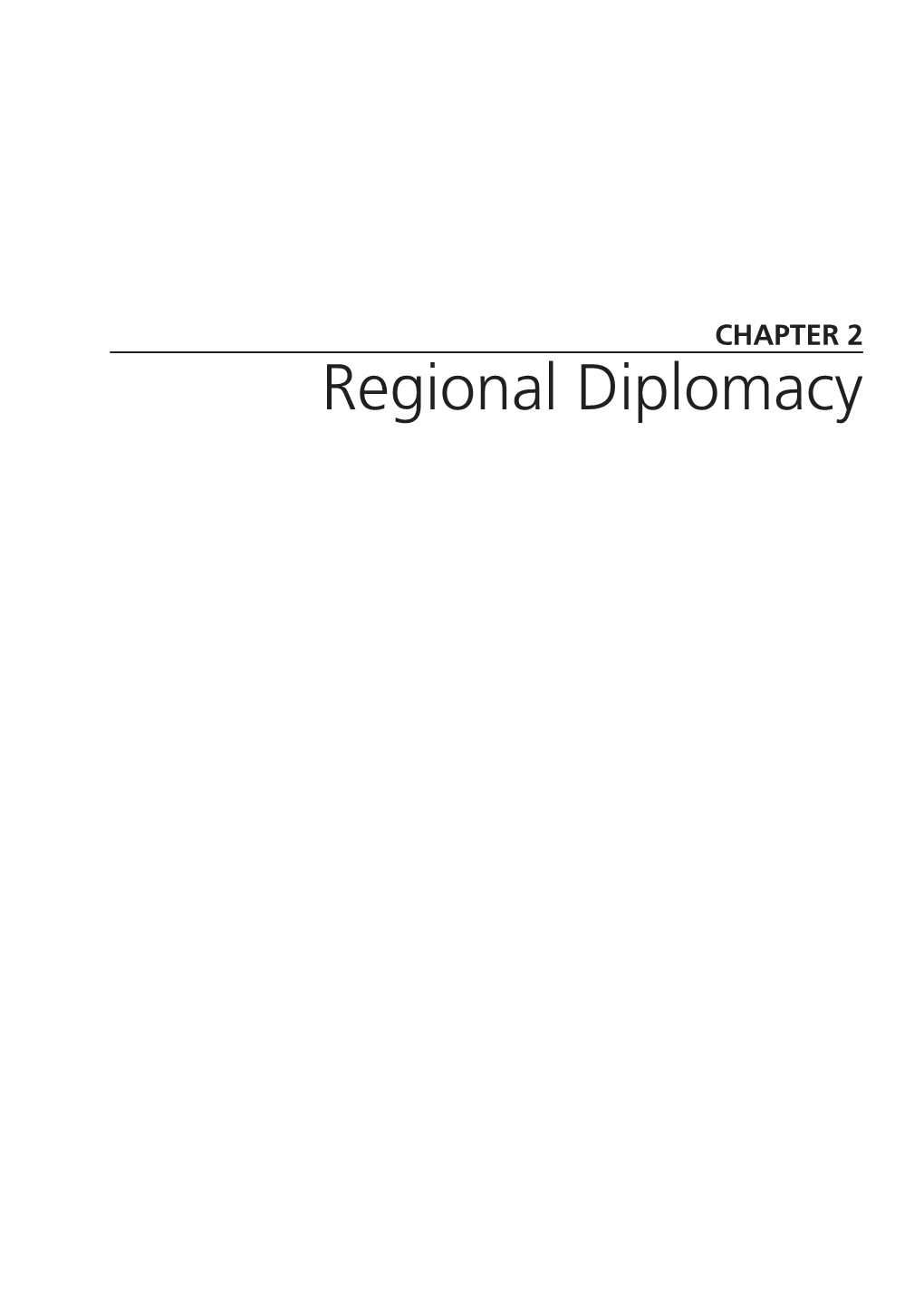Regional Diplomacy DIPLOMATIC BLUEBOOK 2005