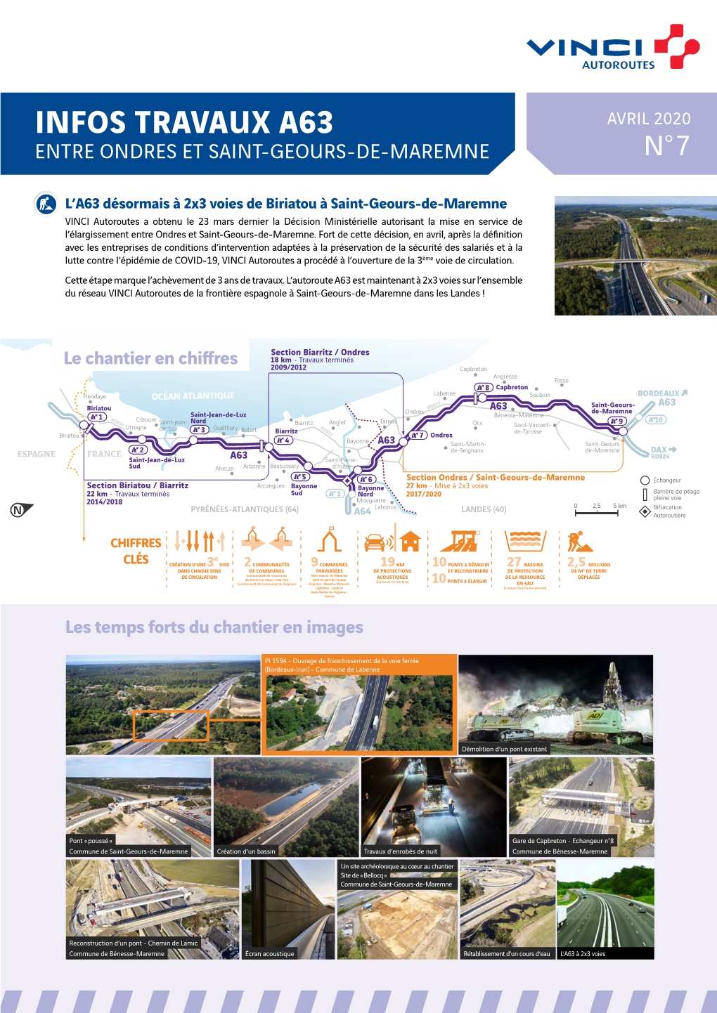 Infos Travaux A63 Avril 2020 Entre Ondres Et Saint-Geours-De-Maremne N° 7