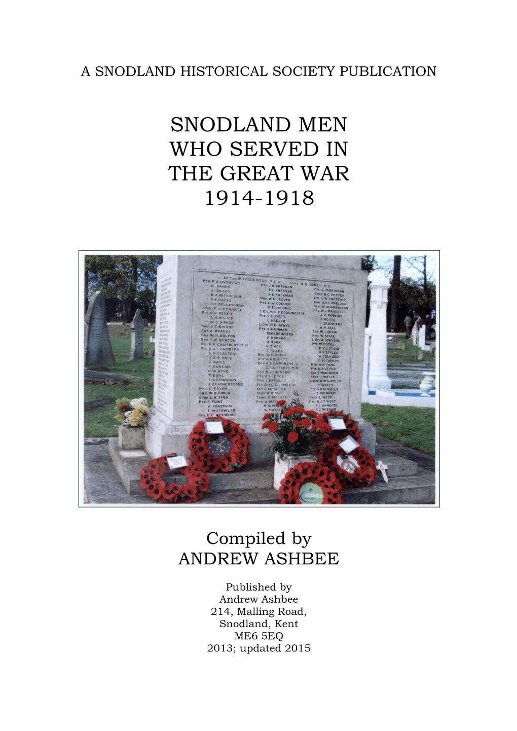 Snodland Men Who Served in the Great War 1914-1918