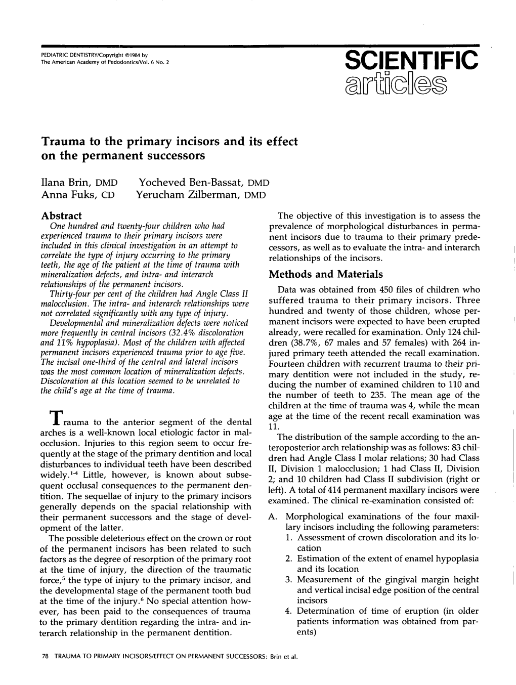 Trauma to the Primary Incisors and Its Effect on the Permanent Successors