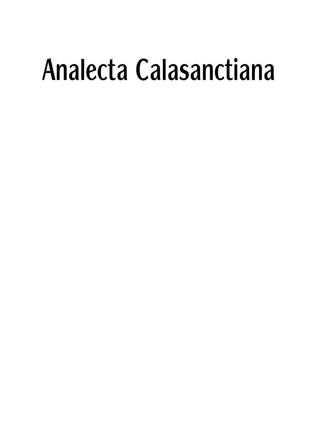 Analecta Calasanctiana