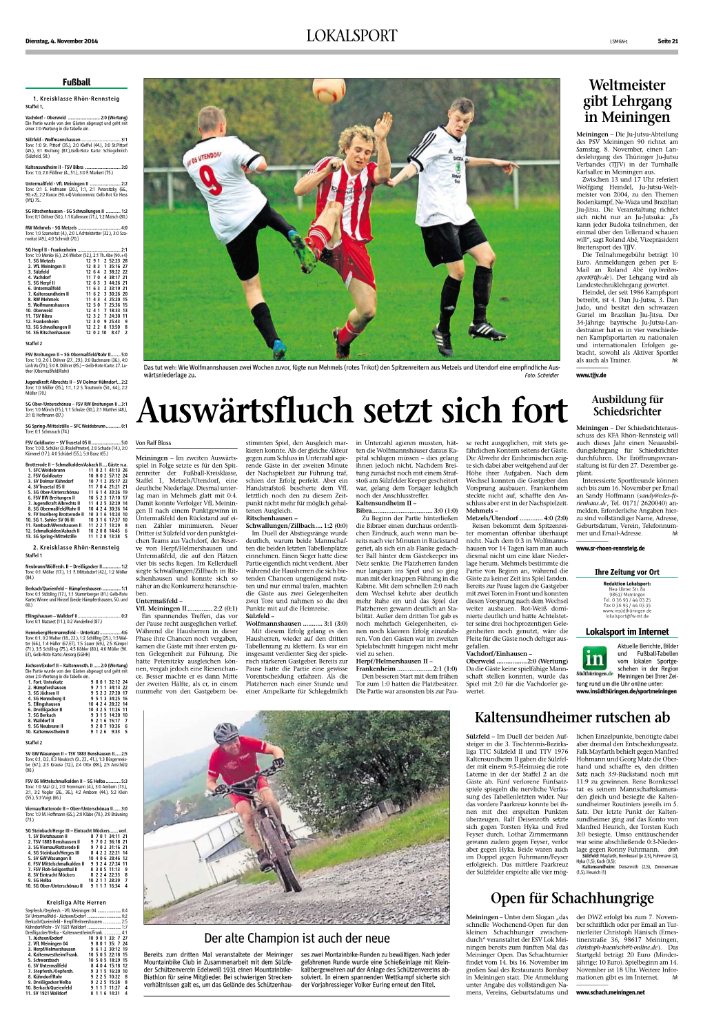 Tageblatt 4.11.2014 LTL Wolfi 1052880 Normal