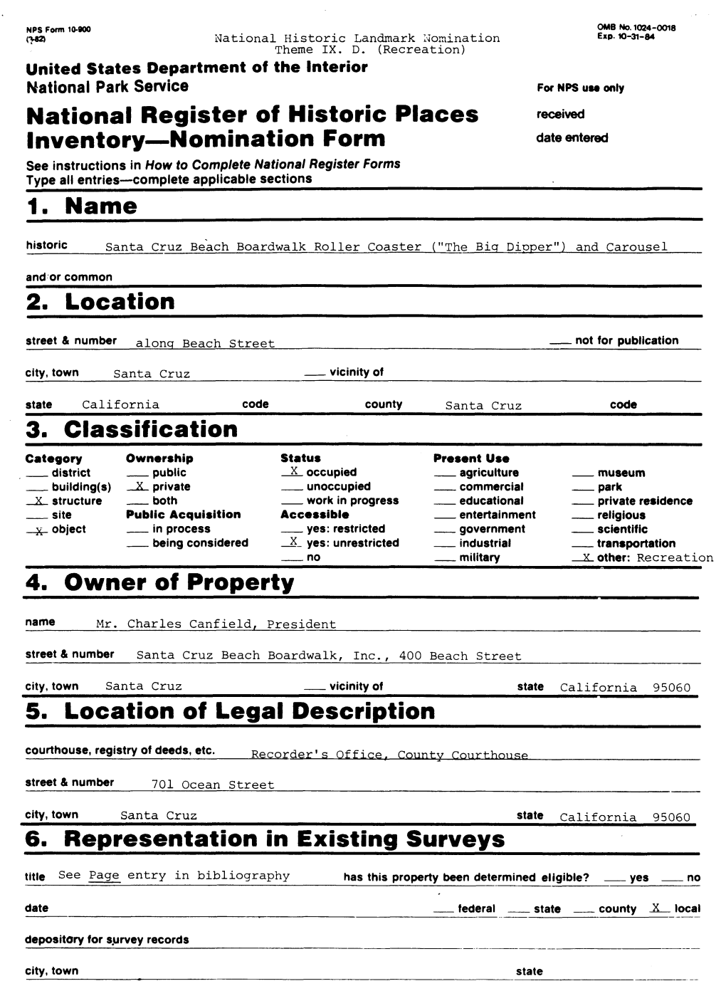 National Register of Historic Places Inventory—Nomination Form 1