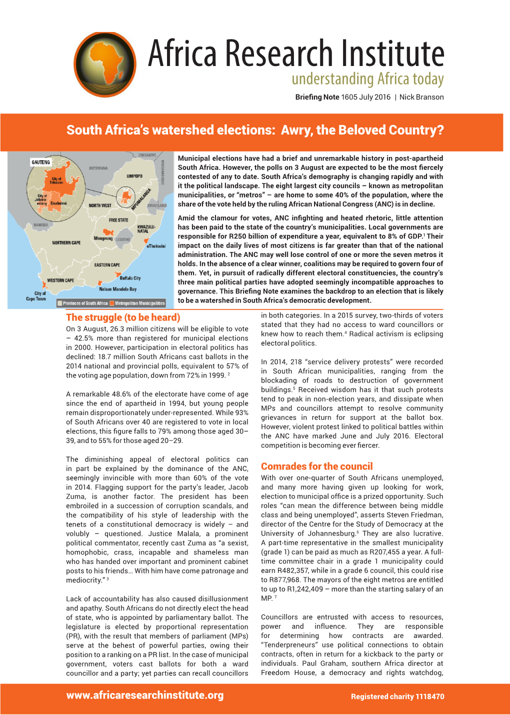 South Africa's Watershed Elections