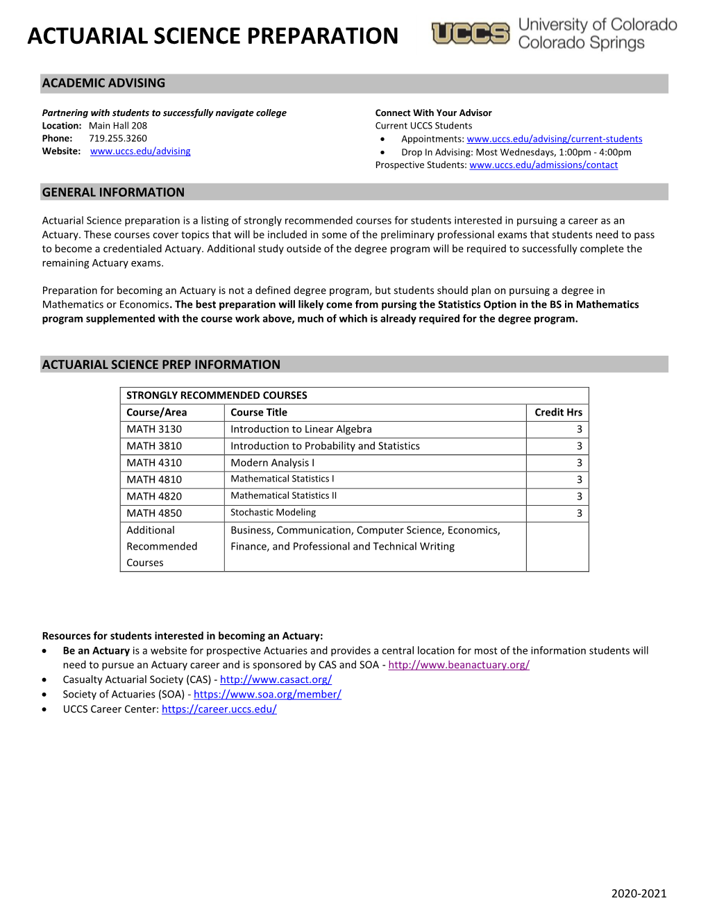 Actuarial Science Preparation