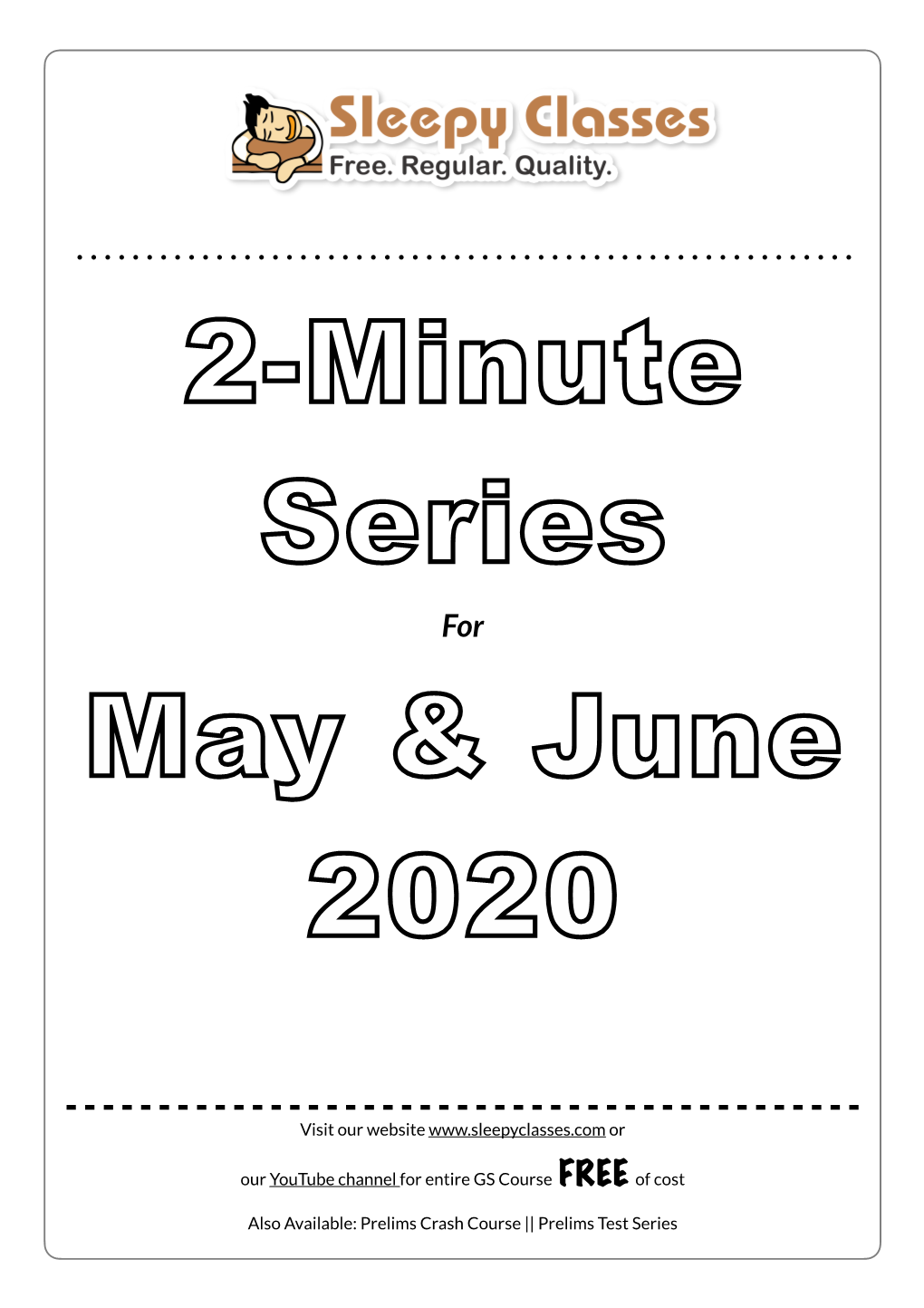 2-Minute Series for May & June 2020