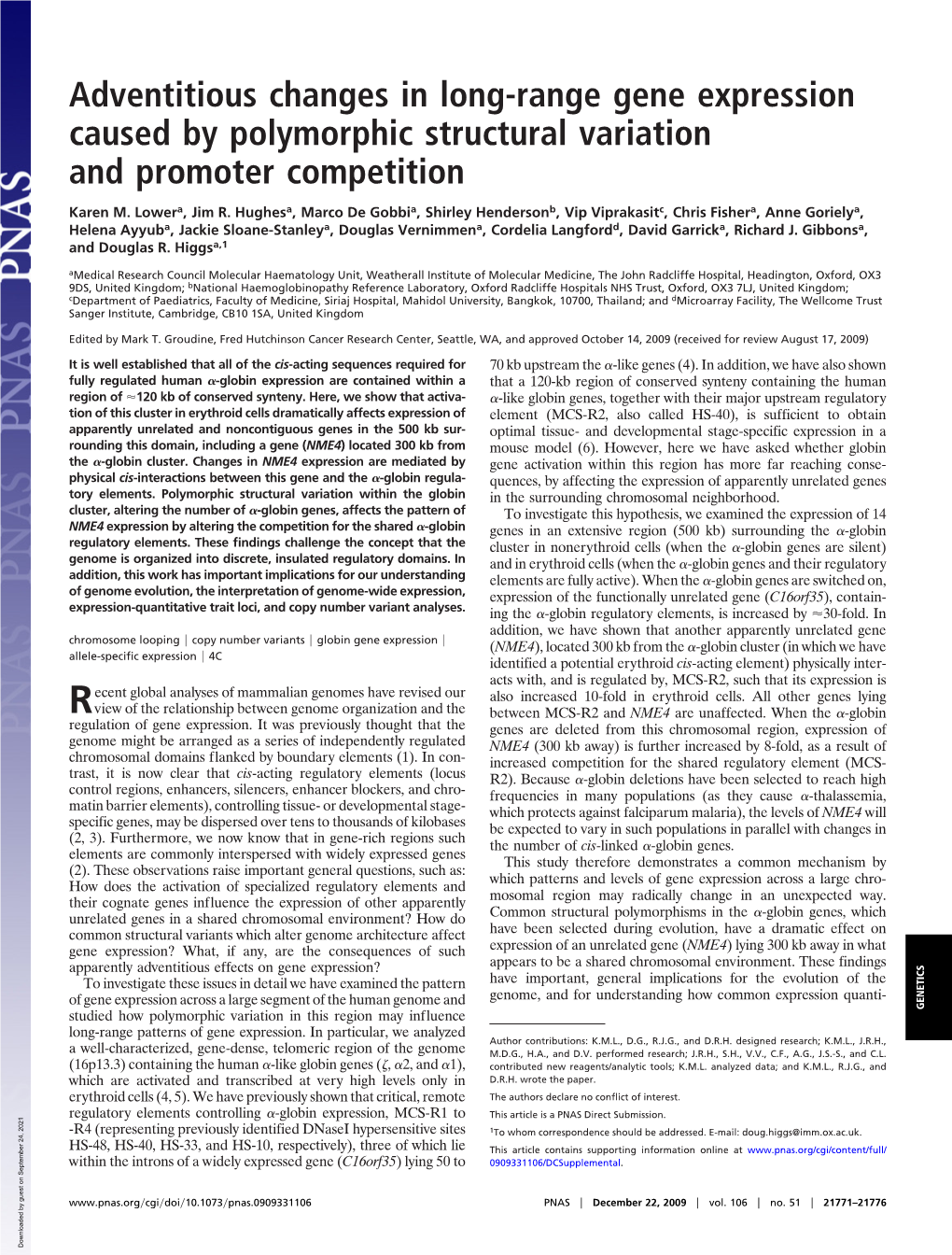 Adventitious Changes in Long-Range Gene Expression Caused by Polymorphic Structural Variation and Promoter Competition