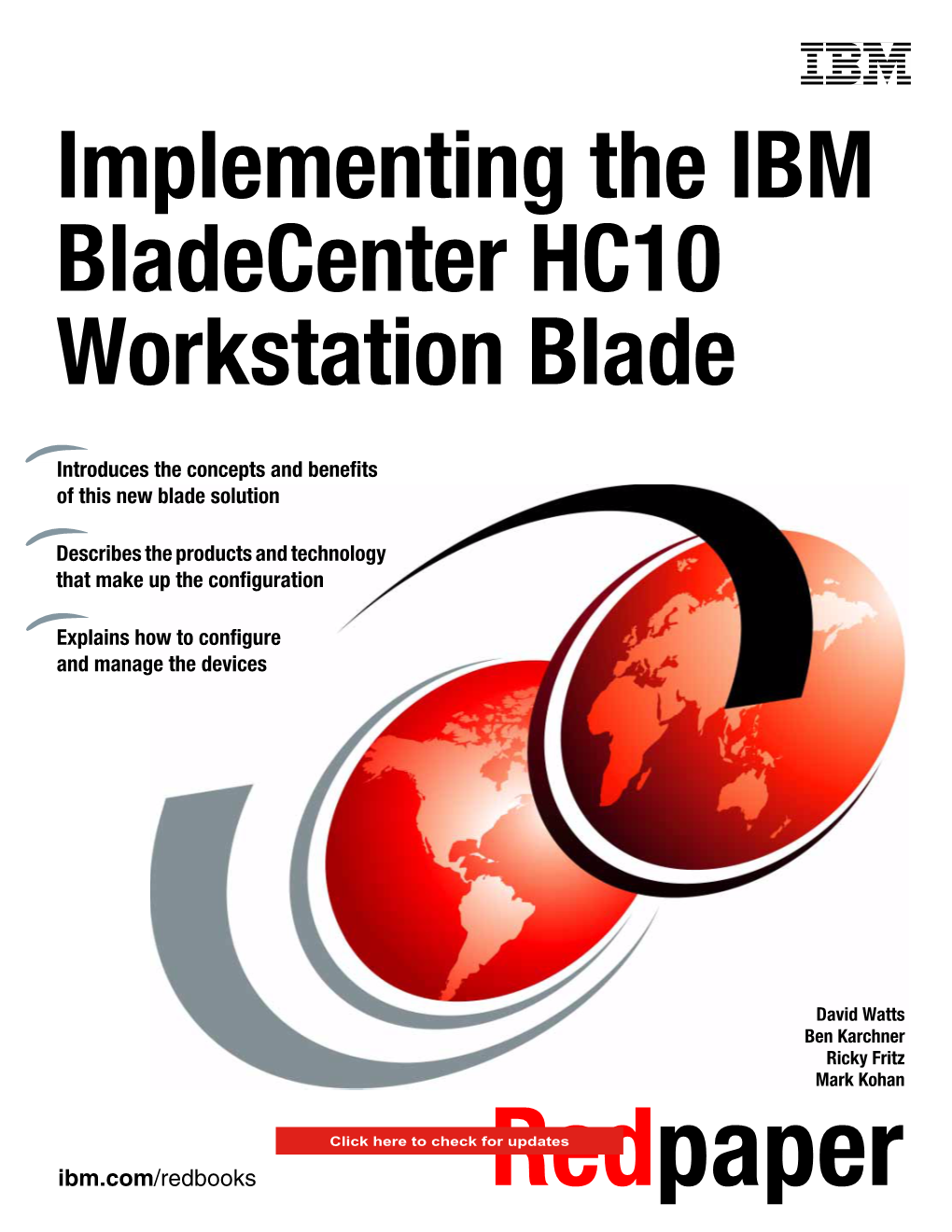 Implementing the IBM Bladecenter HC10 Workstation Blade