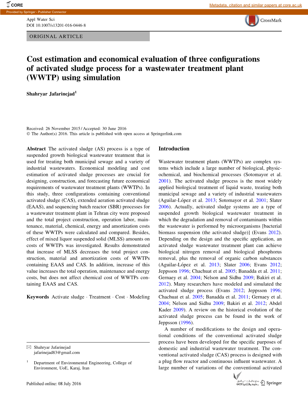 Cost Estimation and Economical Evaluation of Three Configurations Of