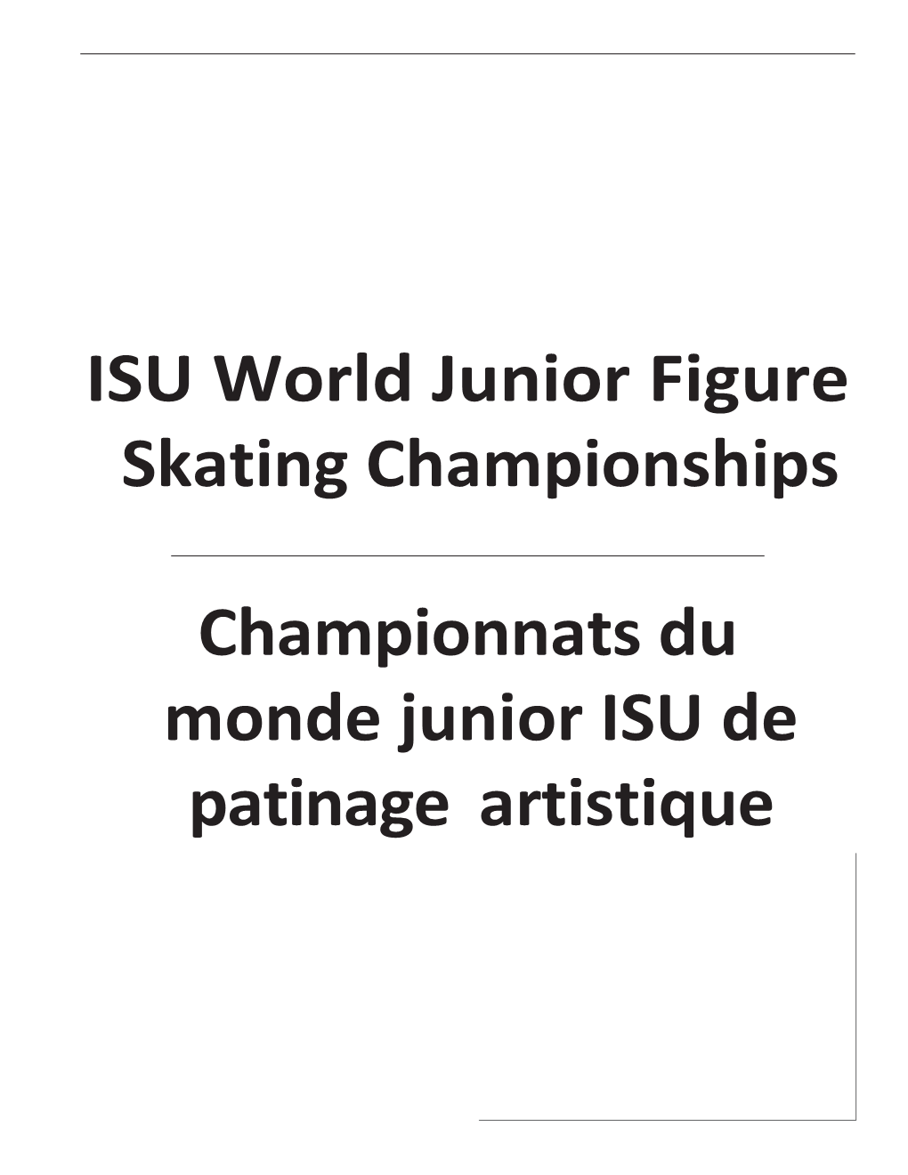 ISU World Junior Figure Skating Championships