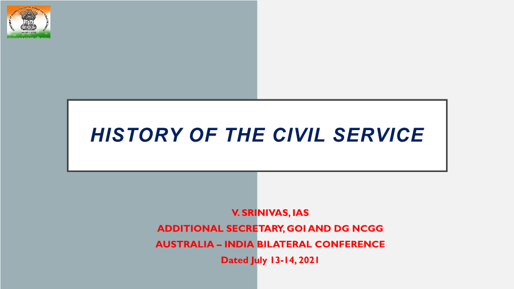 History of the Civil Service