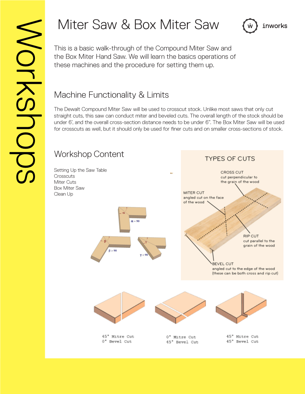 Miter Cuts Miter Saw Box Miter Clean up Workshop Content Workshop Table up the Saw Setting Crosscuts the Dewalt Compound Miter Saw Will Be Used to Crosscut Stock