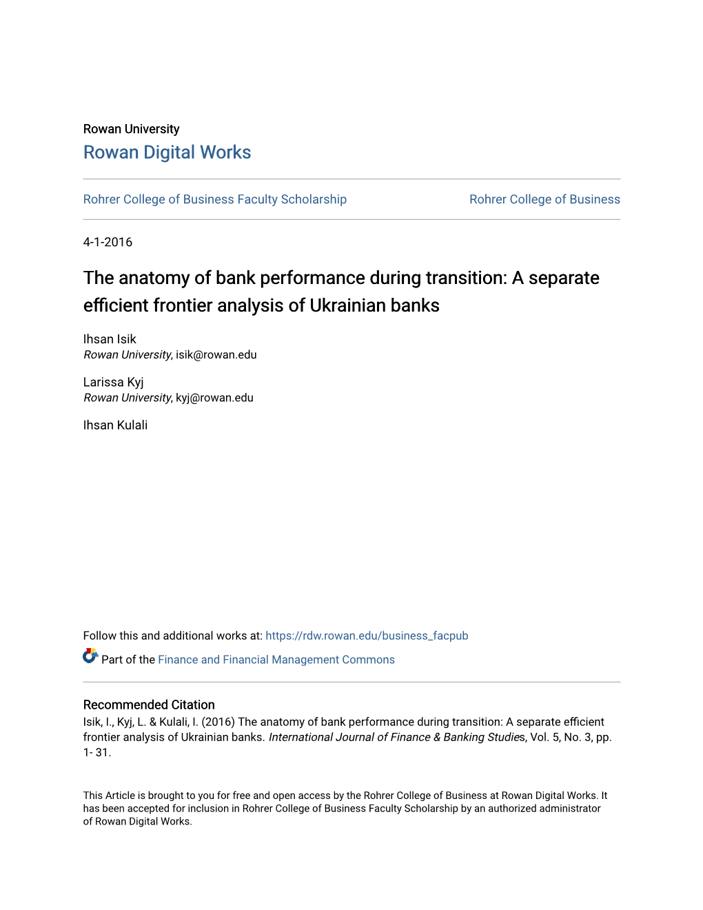 The Anatomy of Bank Performance During Transition: a Separate Efficient Ontierfr Analysis of Ukrainian Banks