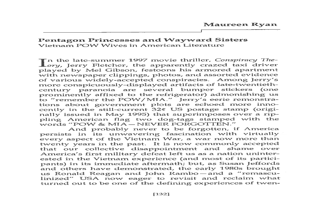 Vietnam POW Wives in American Literature