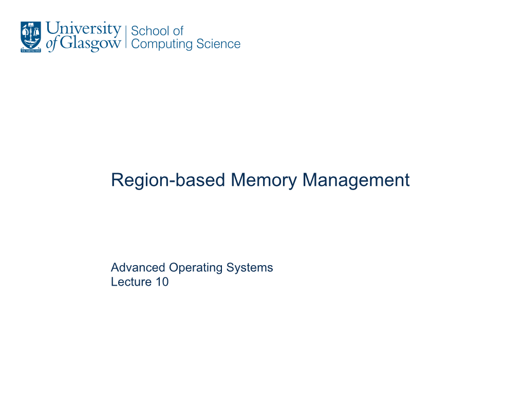 Region-Based Memory Management