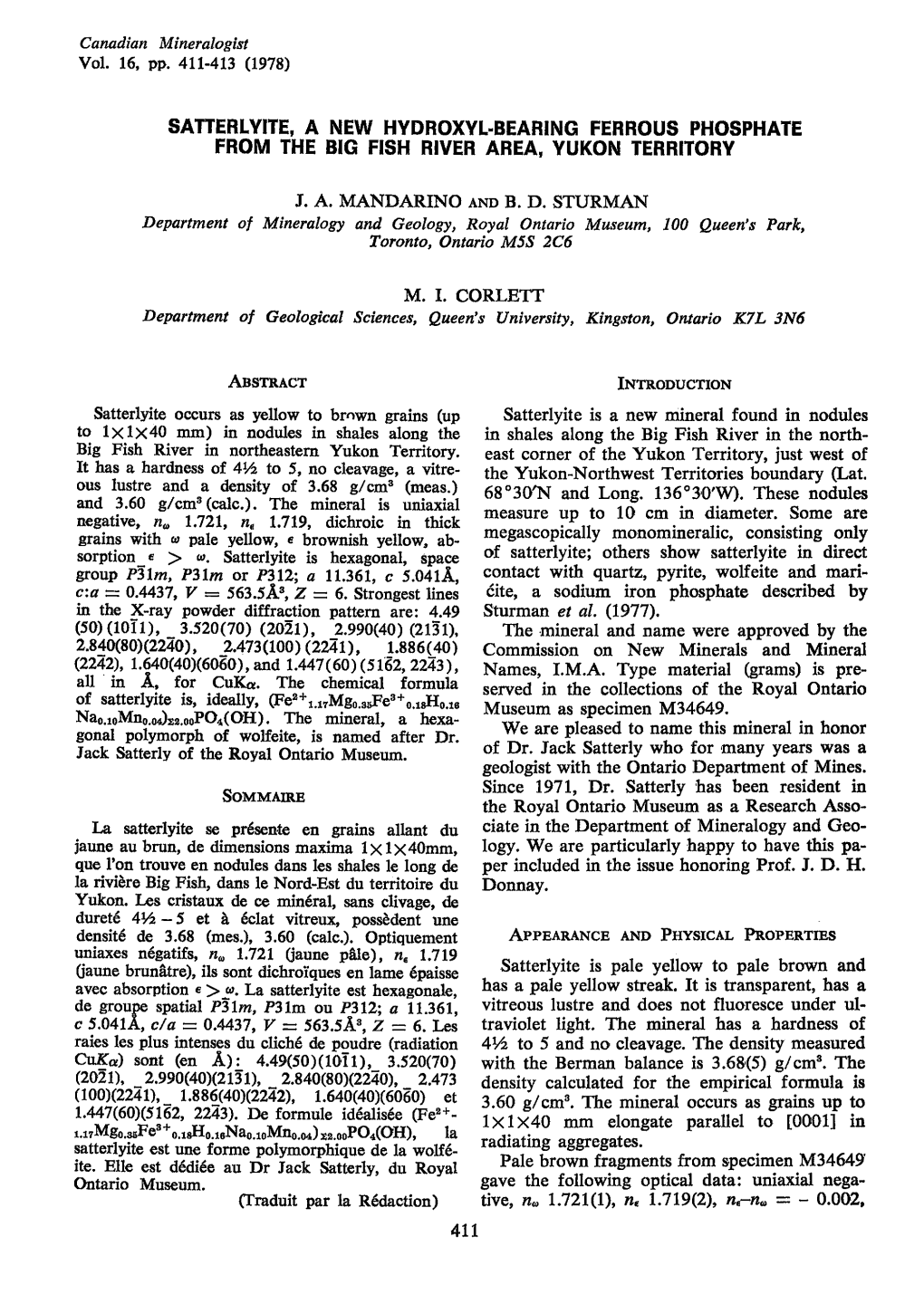 Sarerlvite, a New Hydroxyl.Bearing Ferrous