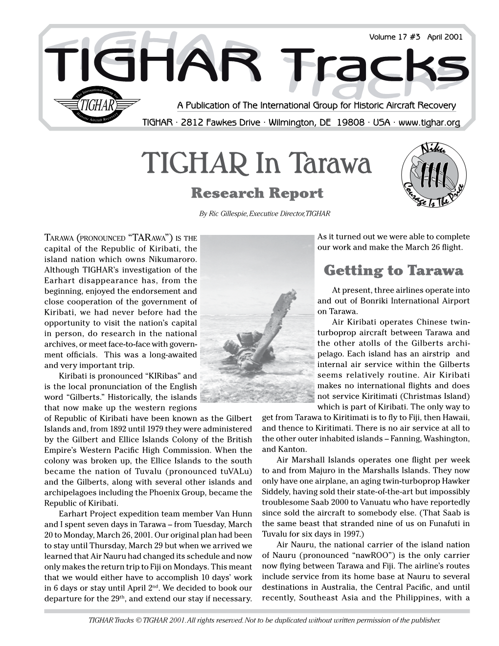 TIGHAR in Tarawa Research Report IIII