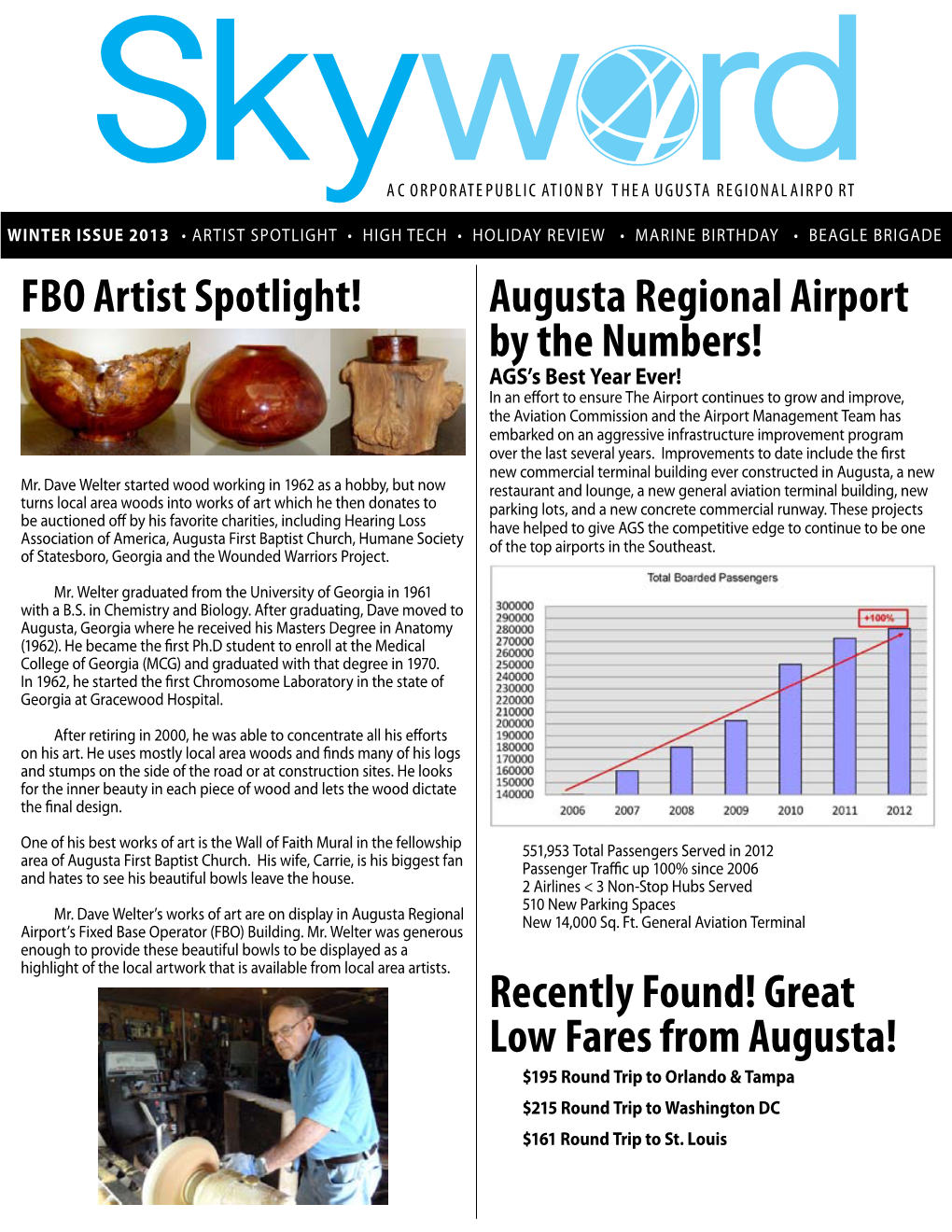 FBO Artist Spotlight! Recently Found! Great Low Fares from Augusta!