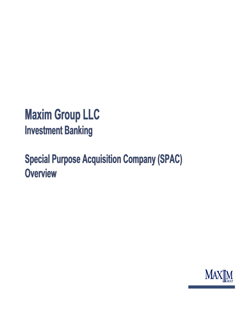 Maxim Group LLC Investment Banking