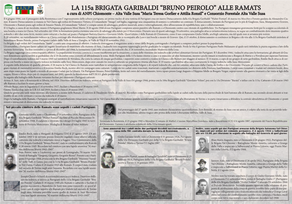LA 115A BRIGATA GARIBALDI “BRUNO PEIROLO” ALLE RAMATS