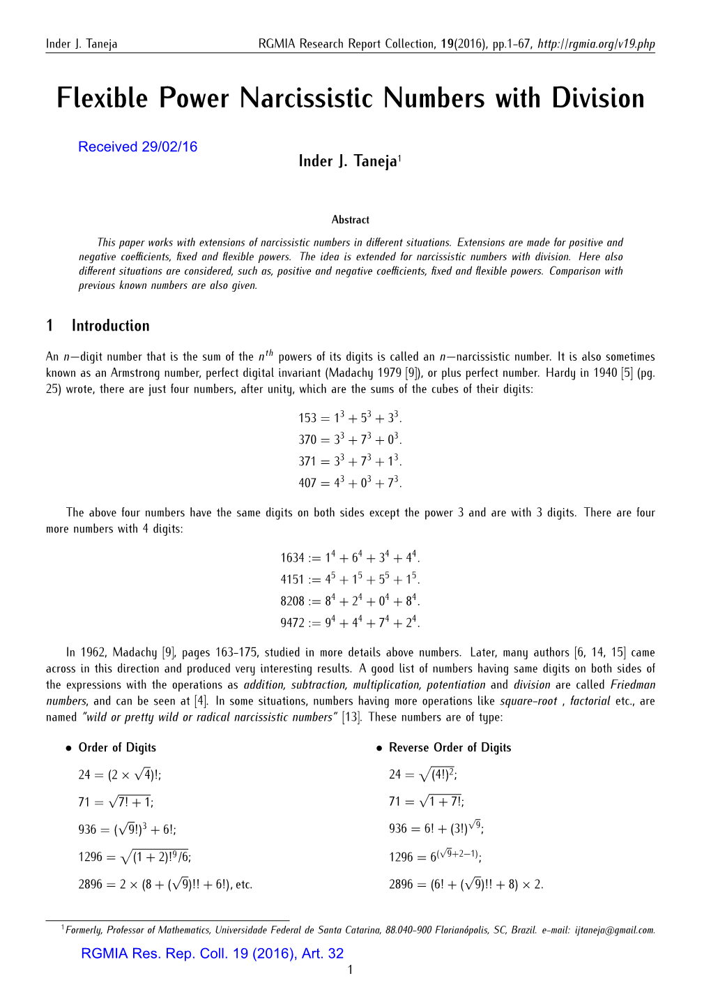 Flexible Power Narcissistic Numbers with Division