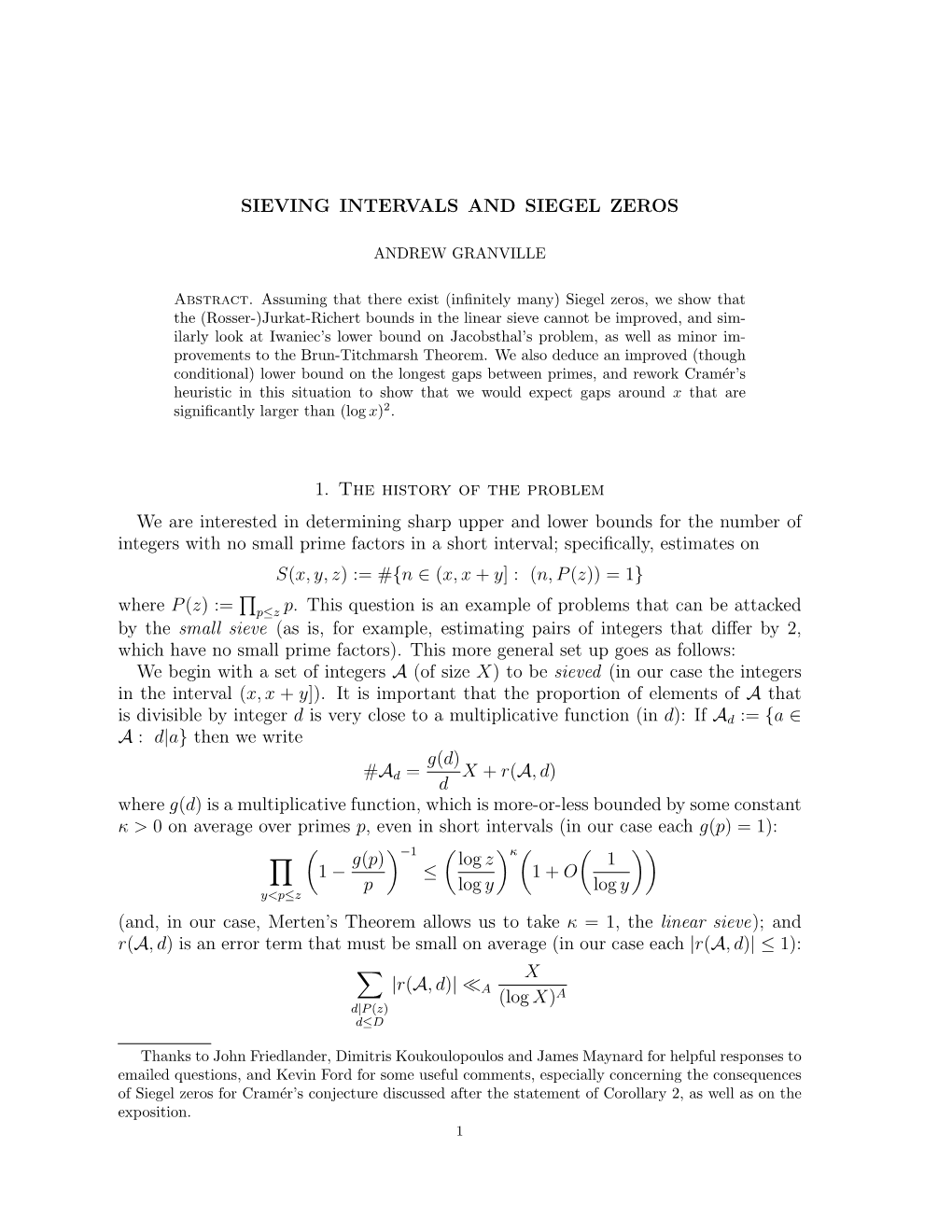 Sieving Intervals and Siegel Zeros