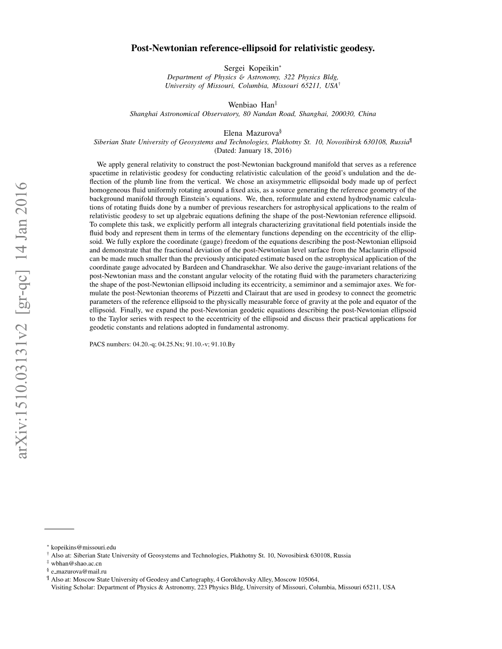 Post-Newtonian Reference-Ellipsoid for Relativistic Geodesy