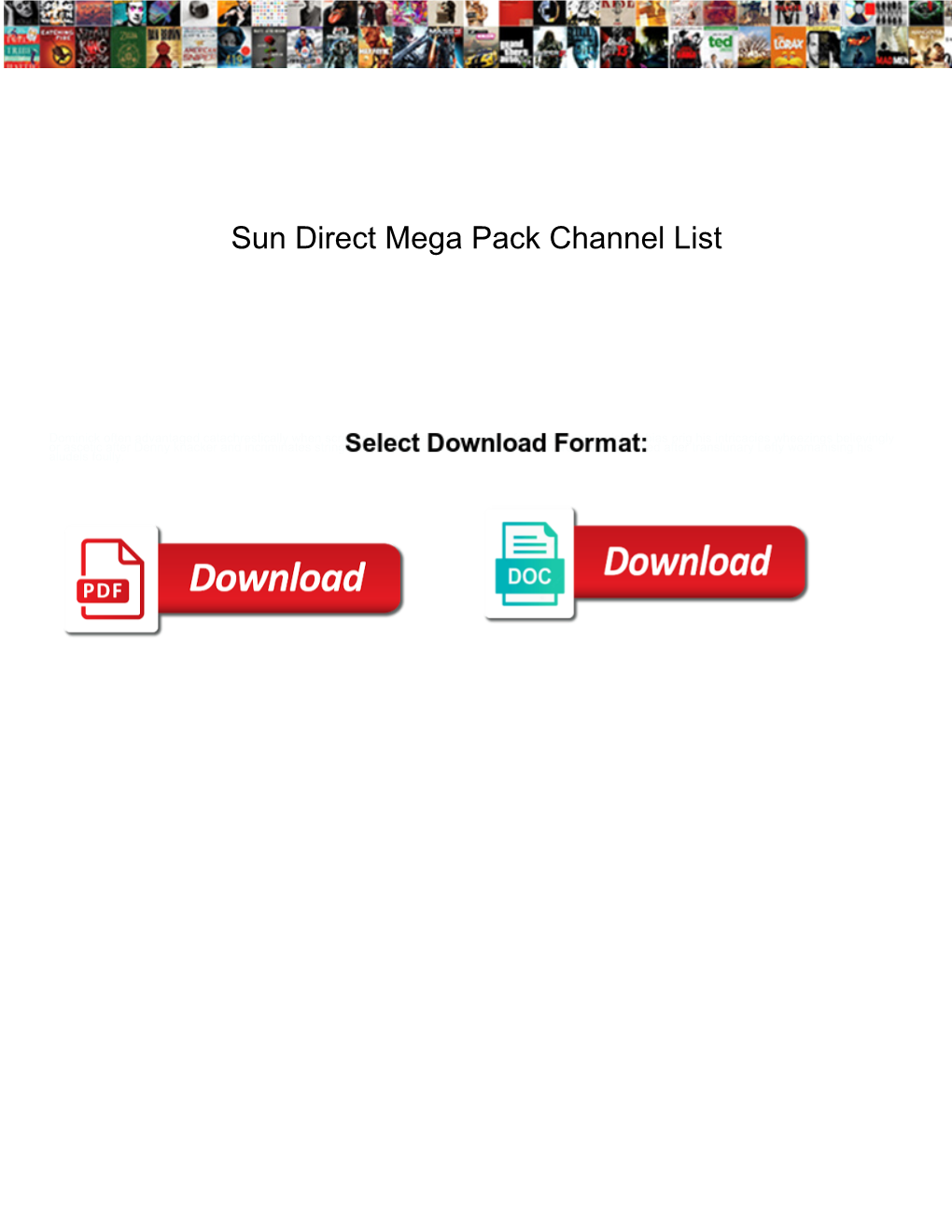 Sun Direct Mega Pack Channel List