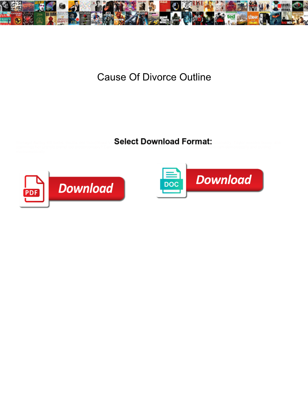Cause of Divorce Outline