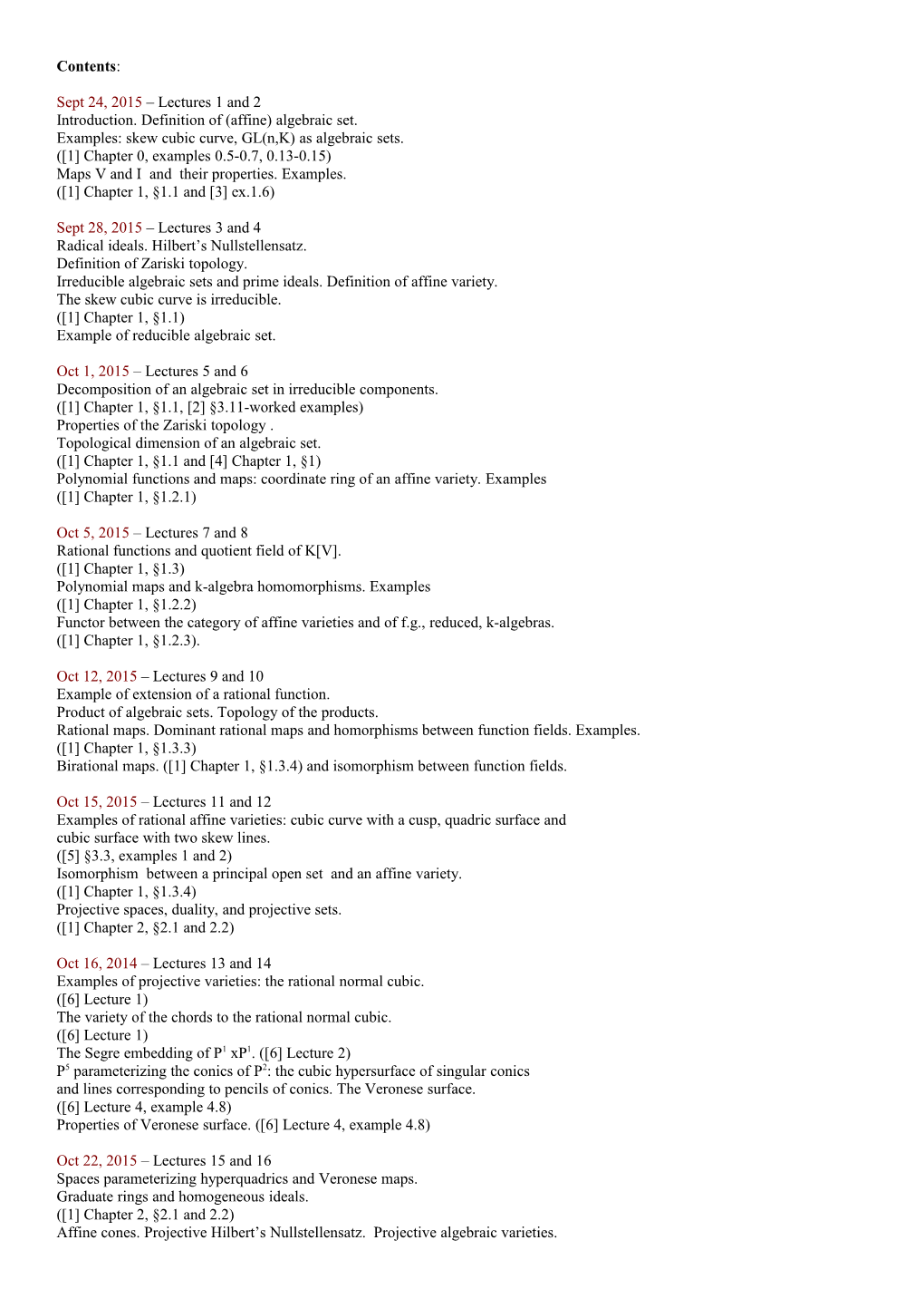 Introduction. Definition of (Affine) Algebraic Set