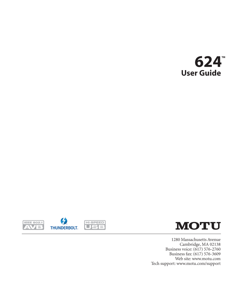 MOTU Audio Tools 89 Networking