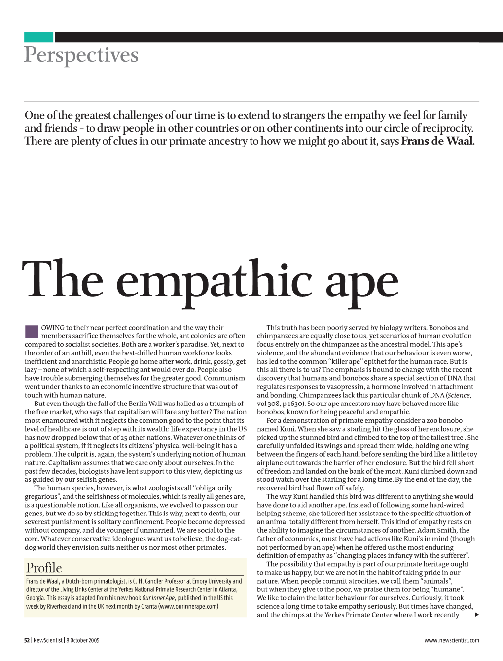 The Empathic Ape