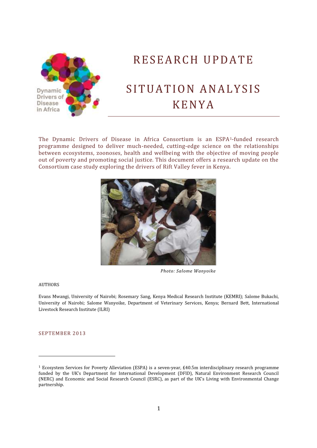 Situation Analysis Research Update Kenya