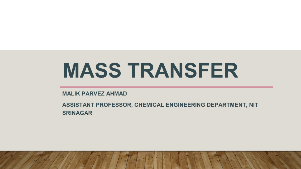 Mass Transfer