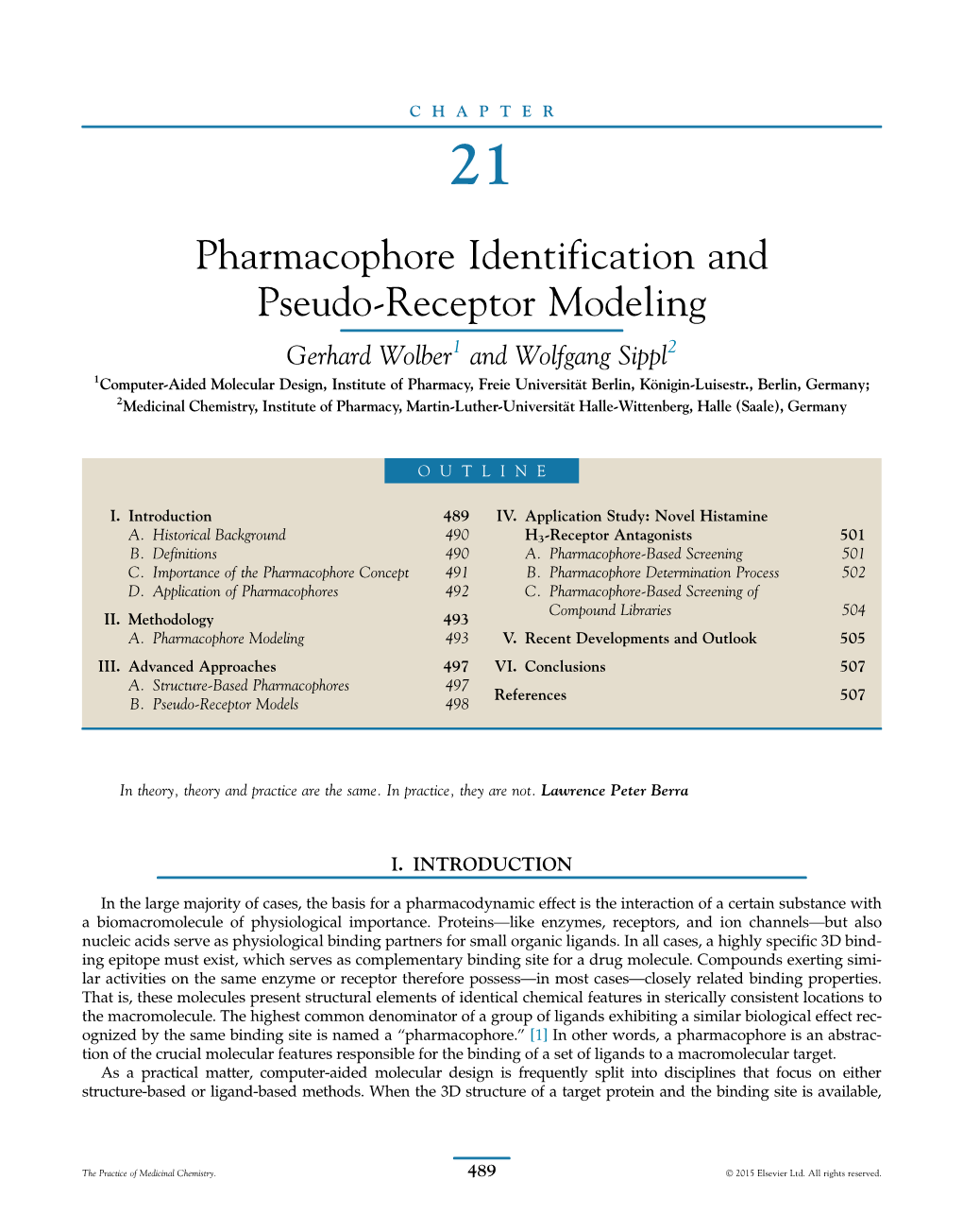 Chapter 21. Pharmacophore Identification and Pseudo-Receptor