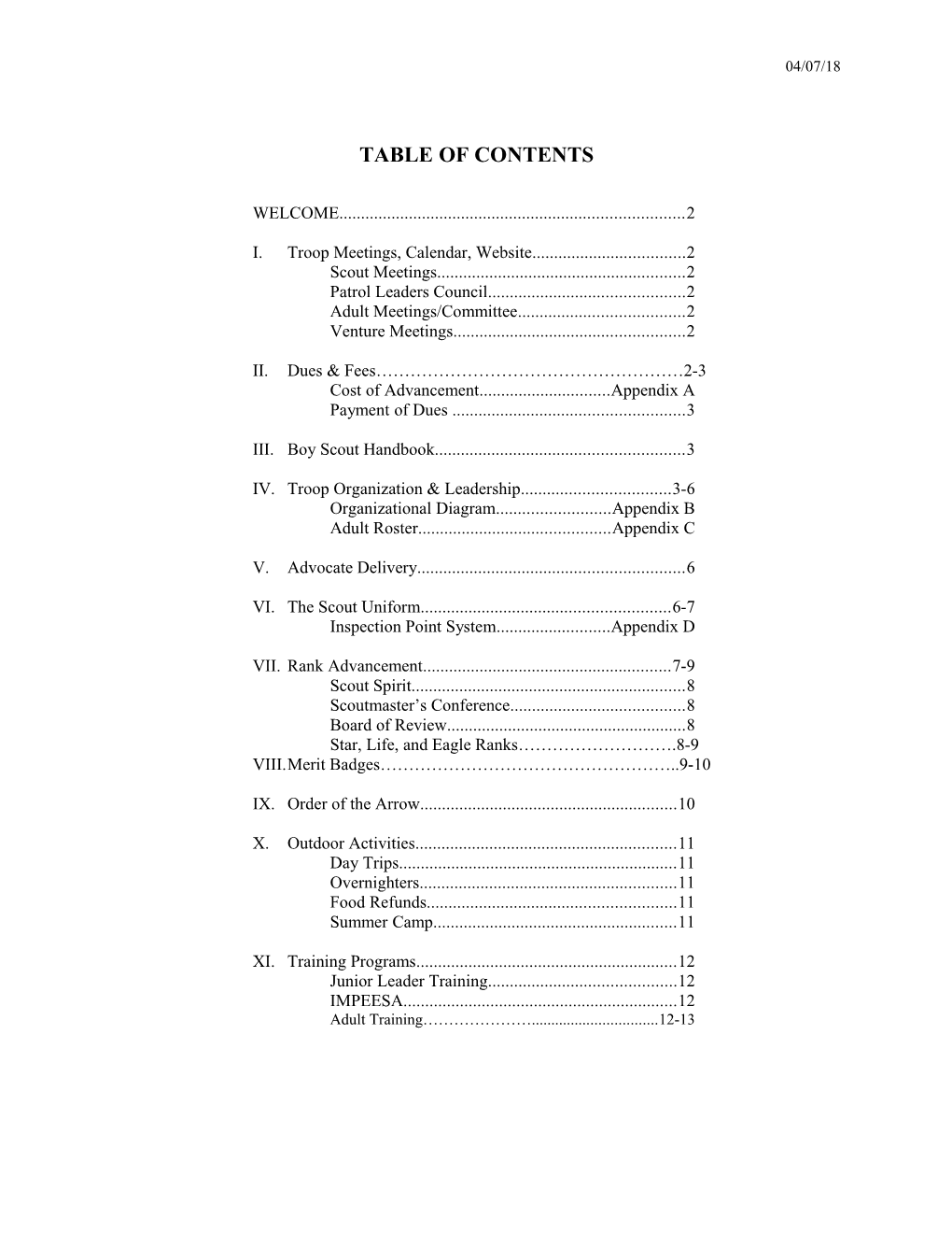 Table of Contents s202