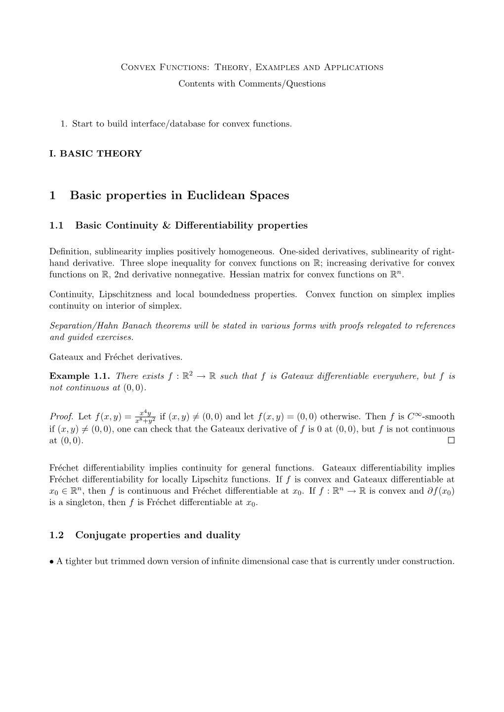 1 Basic Properties in Euclidean Spaces