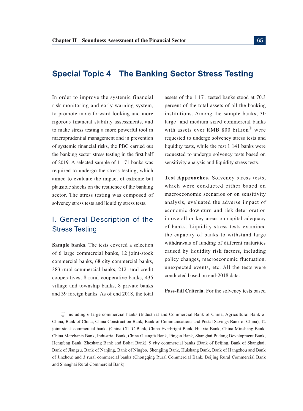 Special Topic 4 the Banking Sector Stress Testing