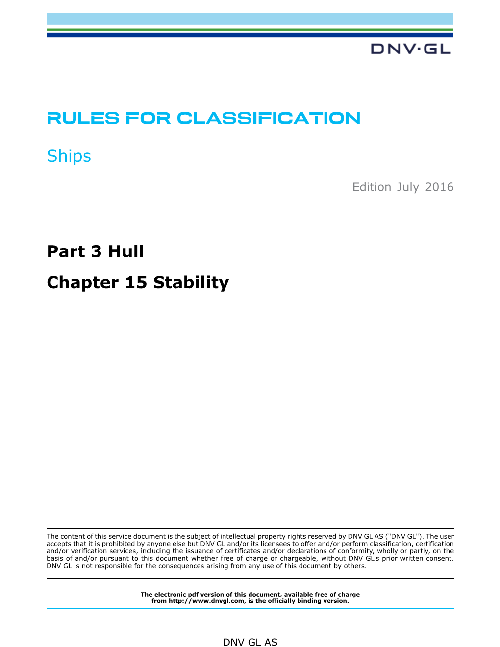 DNVGL-RU-SHIP-Pt3ch15 Stability