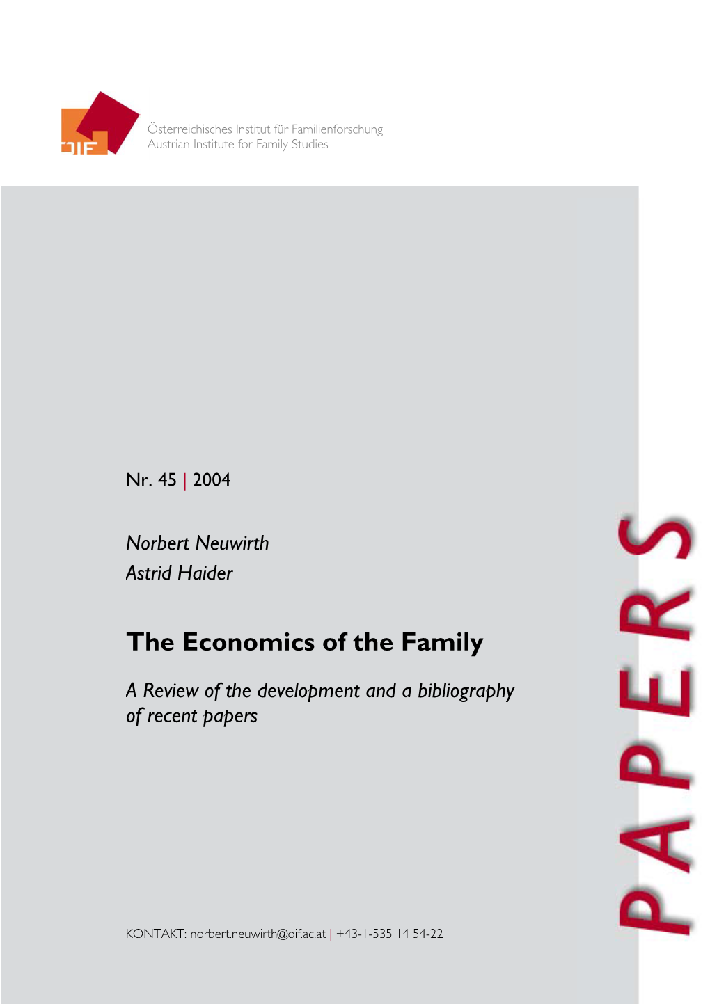 The Economics of the Family