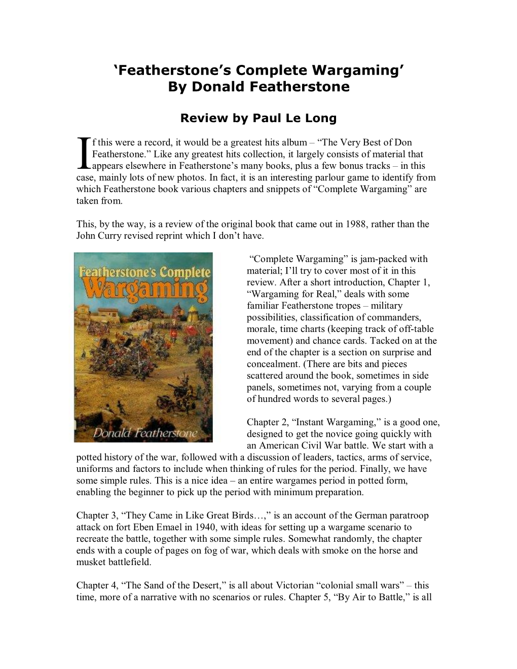 'Featherstone's Complete Wargaming' by Donald Featherstone