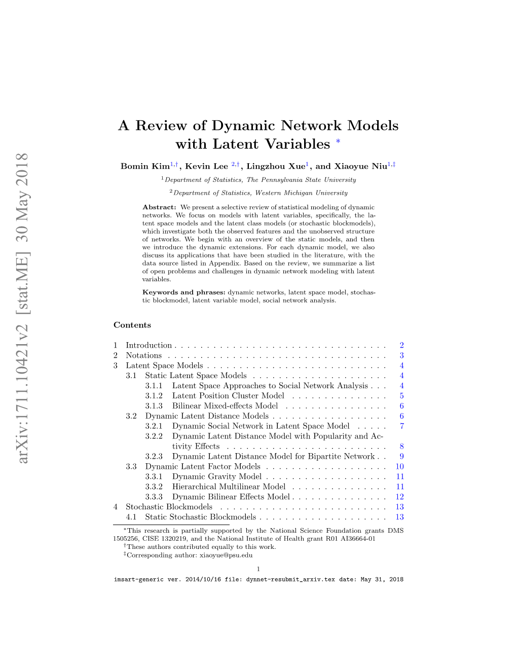 A Review of Dynamic Network Models with Latent Variables